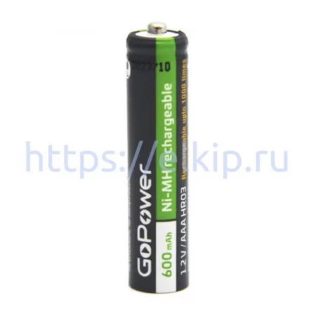GoPower HR03 AAA BL2 NI-MH 600 mAh по цене GoPower HR03 AAA BL2 NI-MH 600 mAh арт. 131200