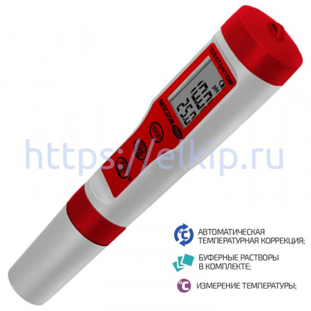 Тестер воды 4 в 1 (солемер/кондуктометр/pH-метр/термометр) МЕГЕОН 17002 Тестер воды 4 в 1 (солемер/кондуктометр/pH-метр/термометр) МЕГЕОН 17002